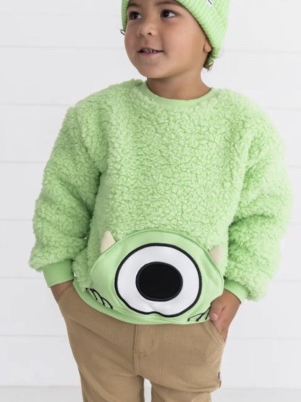 NEW Little Sleepies Disney Monsters sherpa Kanga sweatshirt  3T Mike Wazowski